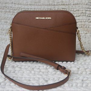 Michael Kors "Jet Set Travel" Medium Dome Leather Crossbody Bag NWT